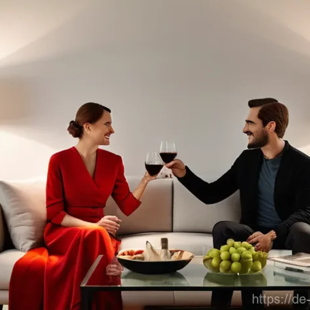 컬러테라피 활용한 커플 관계 개선 전략 - **Prompt 1: Romantic Evening with Red Accents**
"A cozy, romantic scene in a modern German livin...