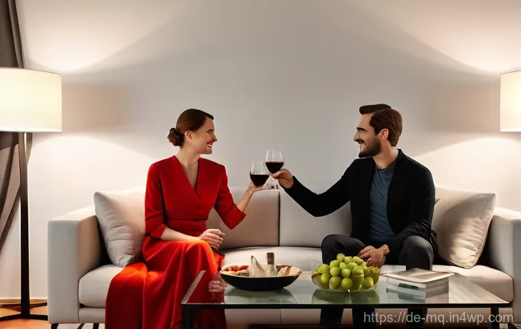 컬러테라피 활용한 커플 관계 개선 전략 - **Prompt 1: Romantic Evening with Red Accents**
"A cozy, romantic scene in a modern German livin...