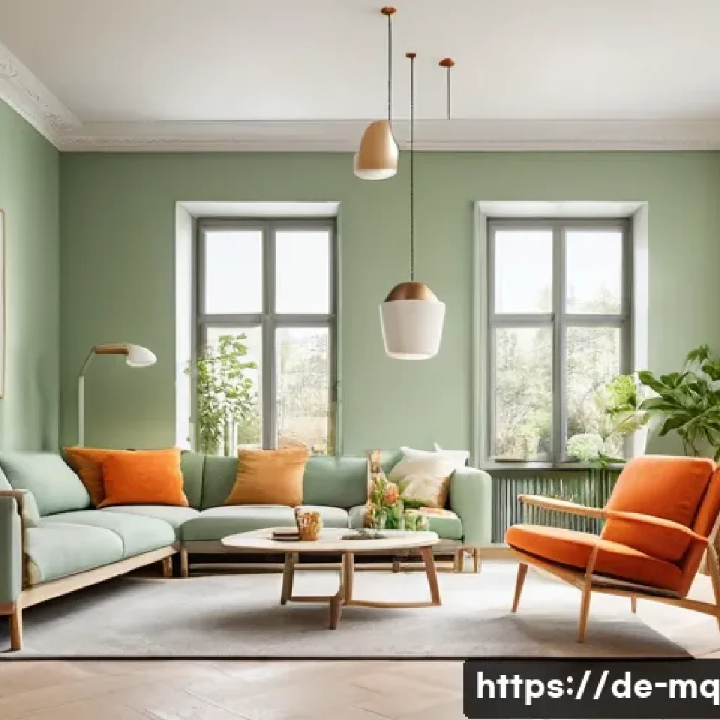 컬러테라피의 전문적인 접근 방법 - A modern German living room interior designed to promote emotional well-being through color psycholo...