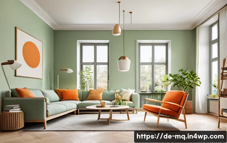 컬러테라피의 전문적인 접근 방법 - A modern German living room interior designed to promote emotional well-being through color psycholo...